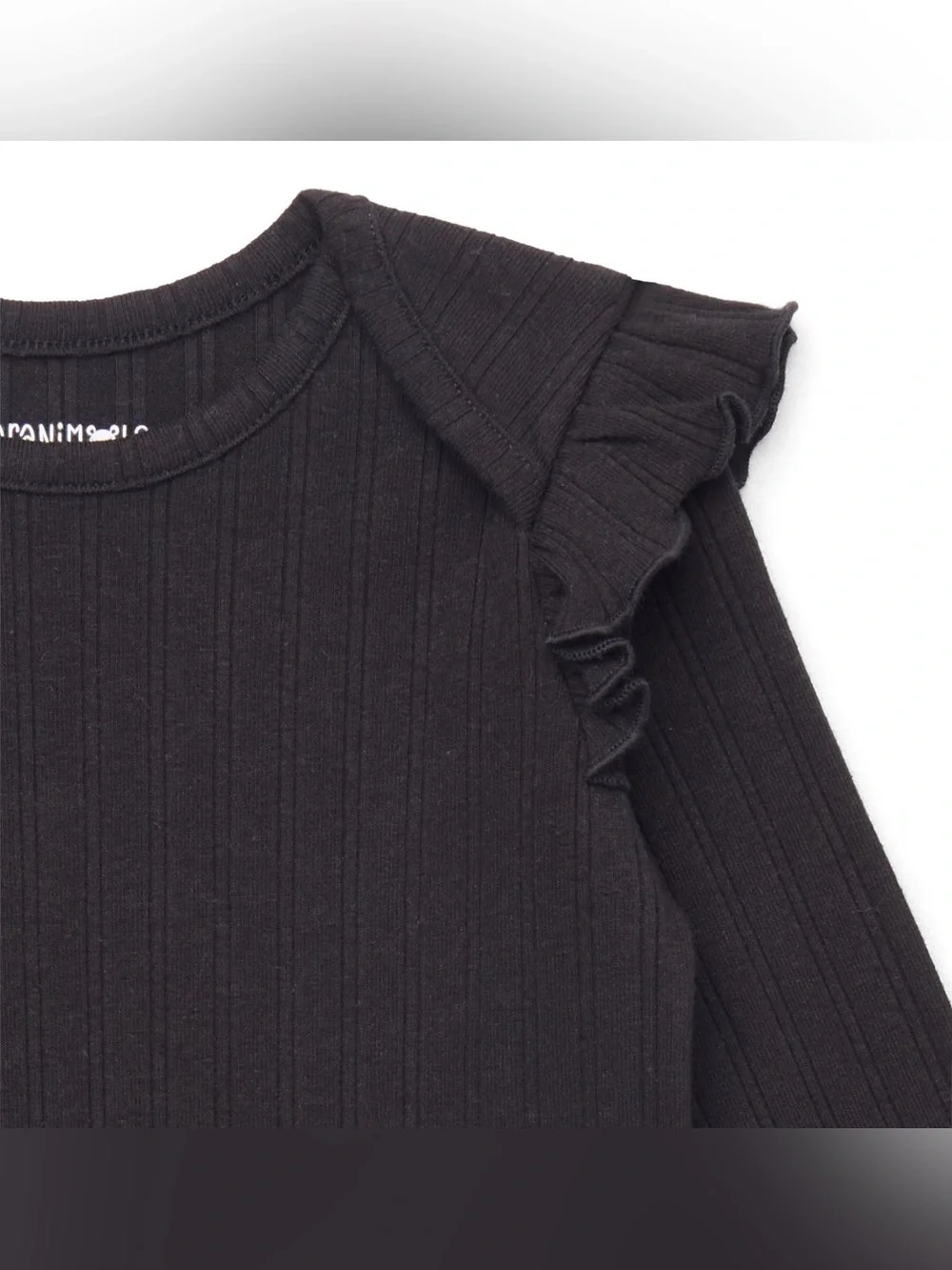 BABY GIRL RUFFLE BLACK BODYSUIT